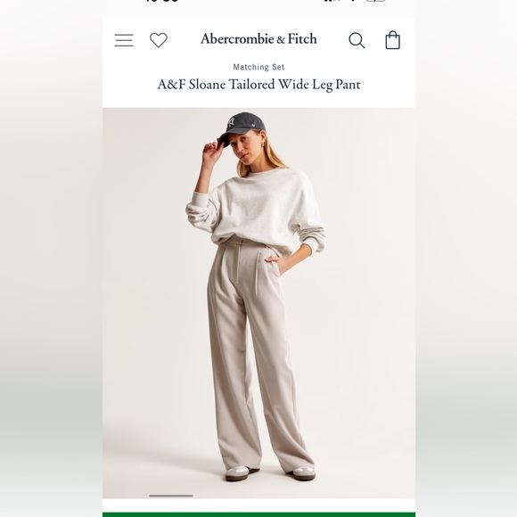 A&F Sloane Tailored Wide Leg Pant - Picture 1 of 3